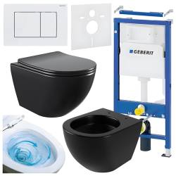 ZESTAW PODTYNKOWY WC STELAŻ GEBERIT DUOFIX MISKA NERO-MTB-03 PRZYCISK DELTA 30 BIAŁY