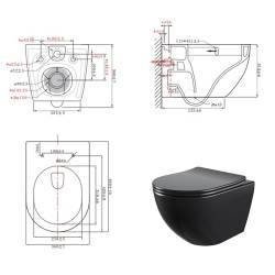 ZESTAW PODTYNKOWY WC STELAŻ GEBERIT DUOFIX MISKA NERO-MTB-03 PRZYCISK DELTA 20 CHROM