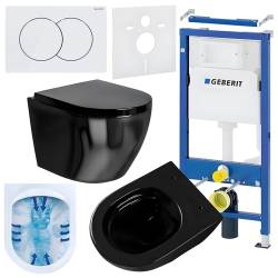 ZESTAW PODTYNKOWY WC STELAŻ GEBERIT DUOFIX MISKA MIZU-BL-RIM-02 PRZYCISK DELTA 01 BIAŁY