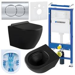 ZESTAW PODTYNKOWY WC STELAŻ GEBERIT DUOFIX MISKA MIZU-MTB-RIM-01 PRZYCISK DELTA 01 CHROM