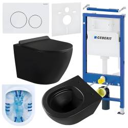 ZESTAW PODTYNKOWY WC STELAŻ GEBERIT DUOFIX MISKA MIZU-MTB-RIM-01 PRZYCISK DELTA 20 BIAŁY