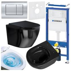 ZESTAW PODTYNKOWY WC STELAŻ GEBERIT DUOFIX MISKA FLOW-BL-TR-02 PRZYCISK DELTA 30 CHROM