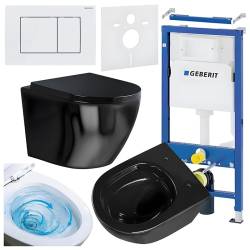 ZESTAW PODTYNKOWY WC STELAŻ GEBERIT DUOFIX MISKA FLOW-BL-TR-02 PRZYCISK DELTA 30 BIAŁY