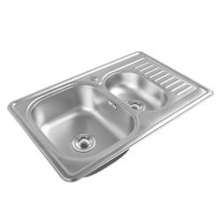ZLEWOZMYWAK DWUKOMOROWY STALOWY 78X50CM INOX ZLEW KUCHENNY KALF2 2 GATUNEK