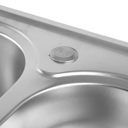 ZLEWOZMYWAK DWUKOMOROWY STALOWY 78X50CM INOX ZLEW KUCHENNY KALF2 2 GATUNEK