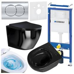 ZESTAW PODTYNKOWY WC STELAŻ GEBERIT DUOFIX MISKA FLOW-BL-TR-03 PRZYCISK DELTA 01 CHROM