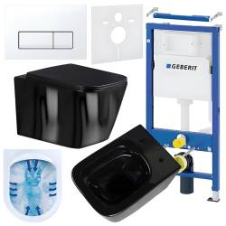 ZESTAW PODTYNKOWY WC STELAŻ GEBERIT DUOFIX MISKA RAIN-BL-RIM-03 PRZYCISK DELTA 50 BIAŁY