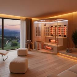 SAUNA INFRARED/FIŃSKA MOSS1 Z PIECEM HARVIA 6KW 4-5 OSOBOWA 150x150 CM 2w1 MOSS1 NEW
