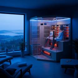 SAUNA INFRARED/FIŃSKA MOSS1 Z PIECEM HARVIA 6KW 4-5 OSOBOWA 150x150 CM 2w1 MOSS1 NEW