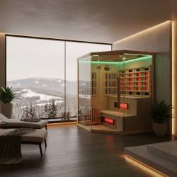 SAUNA INFRARED/FIŃSKA MOSS1 Z PIECEM HARVIA 6KW 4-5 OSOBOWA 150x150 CM 2w1 MOSS1 NEW