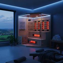 SAUNA INFRARED/FIŃSKA MOSS1 Z PIECEM HARVIA 6KW 4-5 OSOBOWA 150x150 CM 2w1 MOSS1 NEW