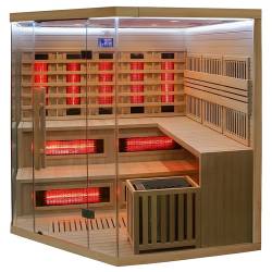 SAUNA INFRARED/FIŃSKA MOSS2 Z PIECEM HARVIA 8KW 5-6 OSOBOWA 200x200 CM 2w1 MOSS2 NEW
