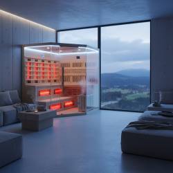 SAUNA INFRARED/FIŃSKA MOSS2 Z PIECEM HARVIA 8KW 5-6 OSOBOWA 200x200 CM 2w1 MOSS2 NEW