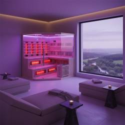 SAUNA INFRARED/FIŃSKA MOSS2 Z PIECEM HARVIA 8KW 5-6 OSOBOWA 200x200 CM 2w1 MOSS2 NEW