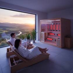 SAUNA INFRARED/FIŃSKA HELSI2 Z PIECEM HARVIA 8KW 5-6 OSOBOWA 200x160 CM 2w1 HELSI2 NEW