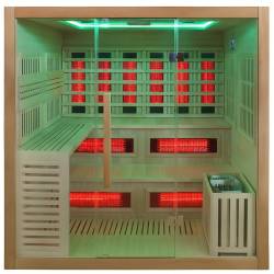 SAUNA INFRARED/FIŃSKA HELSI2 Z PIECEM HARVIA 8KW 5-6 OSOBOWA 200x160 CM 2w1 HELSI2 NEW