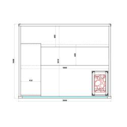 SAUNA INFRARED/FIŃSKA HELSI2 Z PIECEM HARVIA 8KW 5-6 OSOBOWA 200x160 CM 2w1 HELSI2 NEW