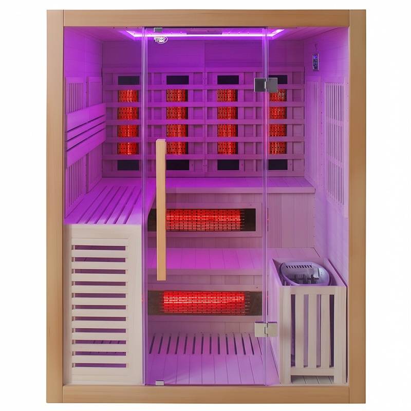 SAUNA KOMBO INFRARED/FIŃSKA HELSI3 Z PIECEM 6kW 3-4 OSOBOWA 160x160 CM 2w1 HELSI3 NEW