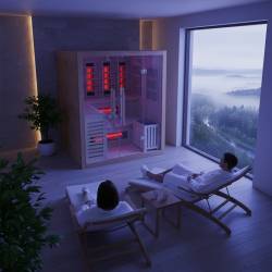 SAUNA KOMBO INFRARED/FIŃSKA HELSI3 Z PIECEM 6kW 3-4 OSOBOWA 160x160 CM 2w1 HELSI3 NEW