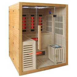 SAUNA KOMBO INFRARED/FIŃSKA HELSI3 Z PIECEM 6kW 3-4 OSOBOWA 160x160 CM 2w1 HELSI3 NEW