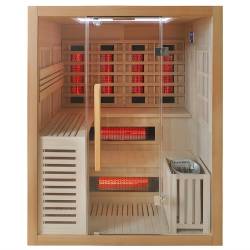 SAUNA KOMBO INFRARED/FIŃSKA HELSI3 Z PIECEM 6kW 3-4 OSOBOWA 160x160 CM 2w1 HELSI3 NEW