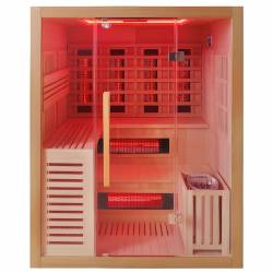 SAUNA KOMBO INFRARED/FIŃSKA HELSI3 Z PIECEM 6kW 3-4 OSOBOWA 160x160 CM 2w1 HELSI3 NEW