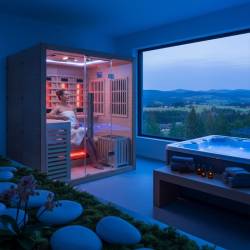 SAUNA KOMBO INFRARED/FIŃSKA HELSI3 Z PIECEM 6kW 3-4 OSOBOWA 160x160 CM 2w1 HELSI3 NEW