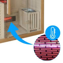 SAUNA KOMBO INFRARED/FIŃSKA HELSI3 Z PIECEM 6kW 3-4 OSOBOWA 160x160 CM 2w1 HELSI3 NEW