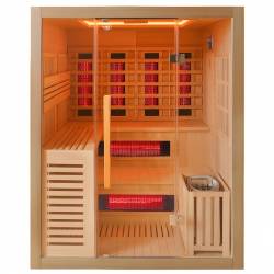 SAUNA KOMBO INFRARED/FIŃSKA HELSI3 Z PIECEM 6kW 3-4 OSOBOWA 160x160 CM 2w1 HELSI3 NEW