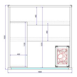 SAUNA KOMBO INFRARED/FIŃSKA HELSI3 Z PIECEM 6kW 3-4 OSOBOWA 160x160 CM 2w1 HELSI3 NEW