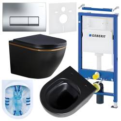 ZESTAW PODTYNKOWY WC STELAŻ GEBERIT DUOFIX MISKA PEAK-MTB-GL-RIM-02 PRZYCISK DELTA 50 CHROM
