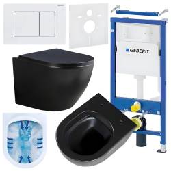 ZESTAW PODTYNKOWY WC STELAŻ GEBERIT DUOFIX MISKA PEAK-MTB-RIM-02 PRZYCISK DELTA 30 BIAŁY
