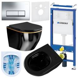 ZESTAW PODTYNKOWY WC STELAŻ GEBERIT DUOFIX MISKA MIZU-BL-GL-RIM-03 PRZYCISK DELTA 50 CHROM