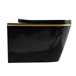 ZESTAW PODTYNKOWY WC STELAŻ GEBERIT DUOFIX MISKA RAIN-BL-GL-RIM-03 PRZYCISK DELTA 50 CZARNY POŁYSK