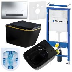 ZESTAW PODTYNKOWY WC STELAŻ GEBERIT DUOFIX MISKA RAIN-BL-GL-RIM-03 PRZYCISK DELTA 50 CHROM