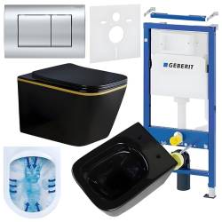 ZESTAW PODTYNKOWY WC STELAŻ GEBERIT DUOFIX MISKA RAIN-BL-GL-RIM-03 PRZYCISK DELTA 30 CHROM