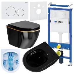 ZESTAW PODTYNKOWY WC STELAŻ GEBERIT DUOFIX MISKA MIZU-BL-GL-RIM-02 PRZYCISK DELTA 20 BIAŁY
