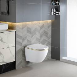 ZESTAW PODTYNKOWY WC STELAŻ GEBERIT DUOFIX MISKA PEAK-WH-GL-RIM-02 PRZYCISK DELTA 30 BIAŁY