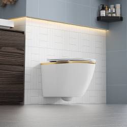ZESTAW PODTYNKOWY WC STELAŻ GEBERIT DUOFIX MISKA PEAK-WH-GL-RIM-03 PRZYCISK DELTA 30 CHROM