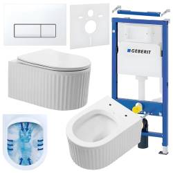 ZESTAW PODTYNKOWY WC STELAŻ GEBERIT DUOFIX MISKA LUMA-WH-RIM-03 PRZYCISK DELTA 50 BIAŁY