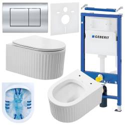 ZESTAW PODTYNKOWY WC STELAŻ GEBERIT DUOFIX MISKA LUMA-WH-RIM-03 PRZYCISK DELTA 30 CHROM