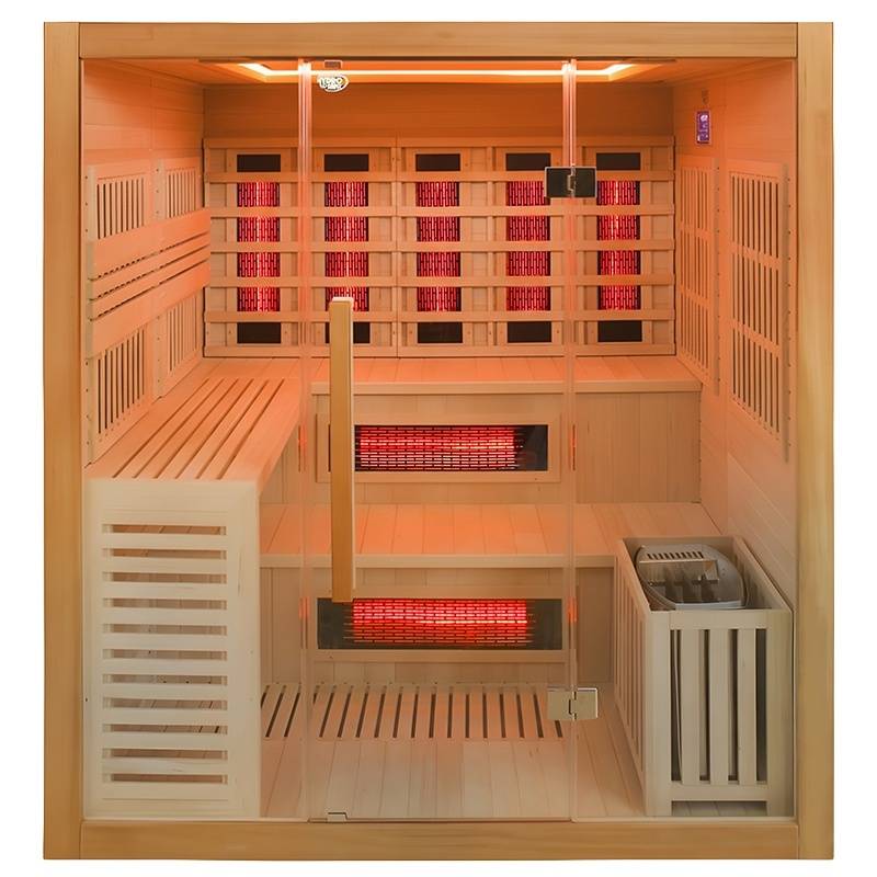 SAUNA INFRARED/FIŃSKA HELSI1 Z PIECEM HARVIA 6KW 4-5 OSOBOWA 180x160 CM 2w1 HELSI1 NEW