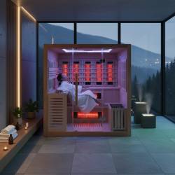 SAUNA INFRARED/FIŃSKA HELSI1 Z PIECEM HARVIA 6KW 4-5 OSOBOWA 180x160 CM 2w1 HELSI1 NEW