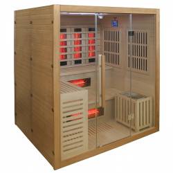 SAUNA INFRARED/FIŃSKA HELSI1 Z PIECEM HARVIA 6KW 4-5 OSOBOWA 180x160 CM 2w1 HELSI1 NEW