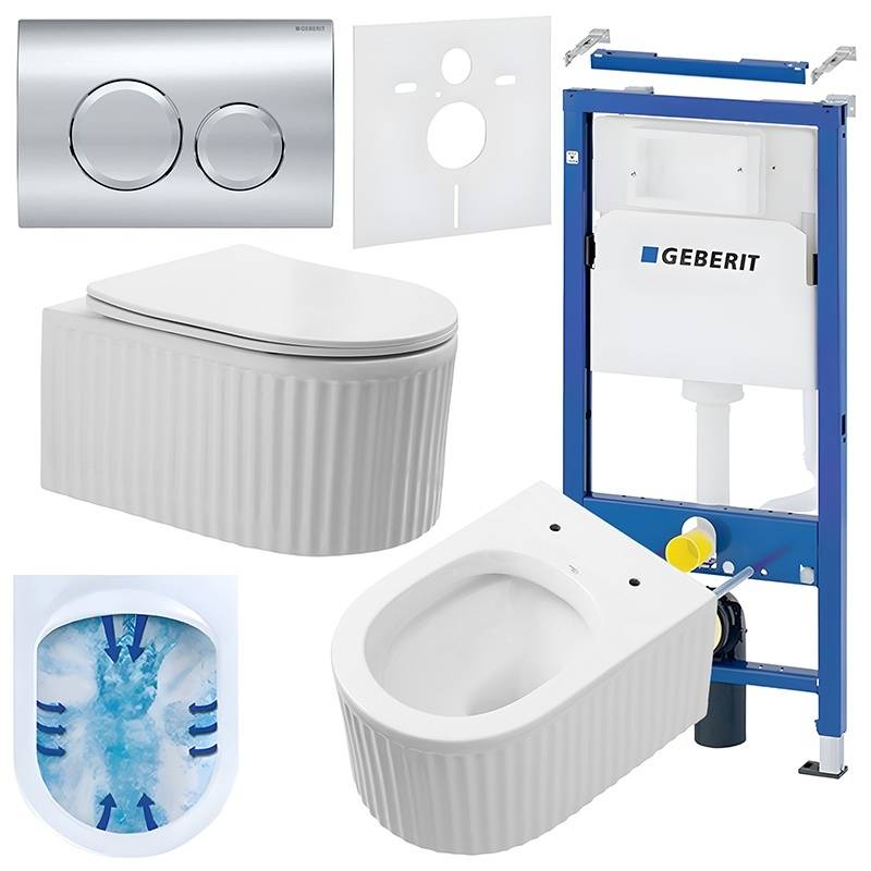 ZESTAW PODTYNKOWY WC STELAŻ GEBERIT DUOFIX MISKA LUMA-WH-RIM-03 PRZYCISK DELTA 20 CHROM