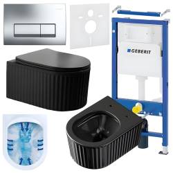 ZESTAW PODTYNKOWY WC STELAŻ GEBERIT DUOFIX MISKA LUMA-BL-RIM-03 PRZYCISK DELTA 50 CHROM