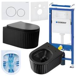ZESTAW PODTYNKOWY WC STELAŻ GEBERIT DUOFIX MISKA LUMA-BL-RIM-03 PRZYCISK DELTA 20 BIAŁY