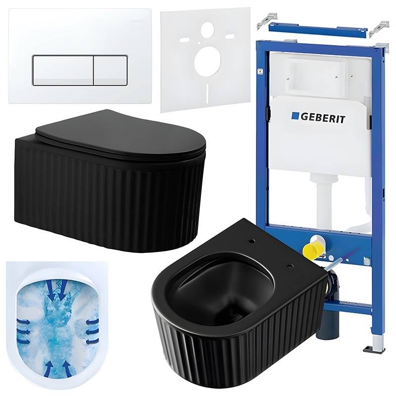 ZESTAW PODTYNKOWY WC STELAŻ GEBERIT DUOFIX MISKA LUMA-MTB-RIM-03 PRZYCISK DELTA 50 BIAŁY
