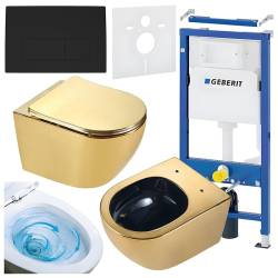 ZESTAW PODTYNKOWY WC STELAŻ GEBERIT DUOFIX MISKA MIZU-GL-BL-TR-03 PRZYCISK DELTA 50 CZARNY MAT