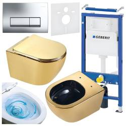 ZESTAW PODTYNKOWY WC STELAŻ GEBERIT DUOFIX MISKA MIZU-GL-BL-TR-03 PRZYCISK DELTA 50 CHROM